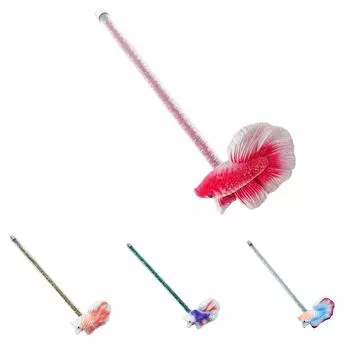 Betta Engaging Training Wand Fighting Fish Training Stick Fish Active Aquariums Wand Fishtanks Accessories Resin Fish Decoration Toys red