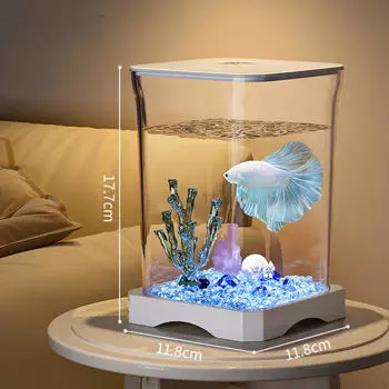 Betta Fish Tank Reptile Terrarium Легкий Маленький Золотой Рыбка Многофункциональный для Гостиной