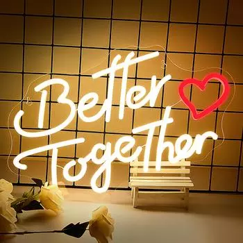 Better Together Led Neon Light, USB-питание света для декора стен для свадебного декора спальни Other