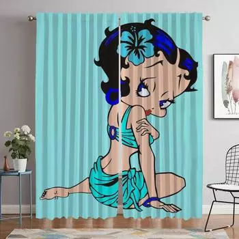 BettyS Boopes Shades Anti-mosquito Curtains 2 Pieces Modern Living Room Curtains for Camera Blackout Curtain Tulle for Bedroom W50xH70cmx2pcs-CL