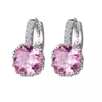 Bettyue Trend Classic Series квадратной формы с цирконием ААА для женщин и девушек, простые серьги на модной вечеринке, первый выбор розовый