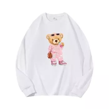 Beverage BearlAutumn Clothing Длинные рукава из чистого хлопка, новый мужской и женский топ, весенний внутренний слой, базовая рубашка, футболка с круглым вырезом и длинными рукавами M коричневый