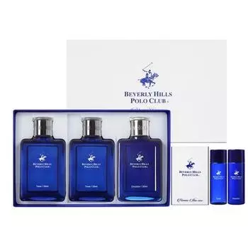 Beverly Hills Polo Club Blue Homme Men s skin 2 pieces + lotion 1 set + 2 miniature skin lotions 1 piece, 1 piece