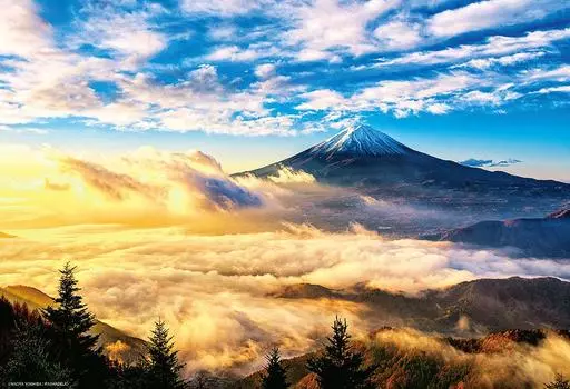 BEVERLY in 1000 Micro Piece Jigsaw Puzzle Gold Luck Fuji Shining in the Morning Sun x [Made Japan] (26 38cm) M81-611