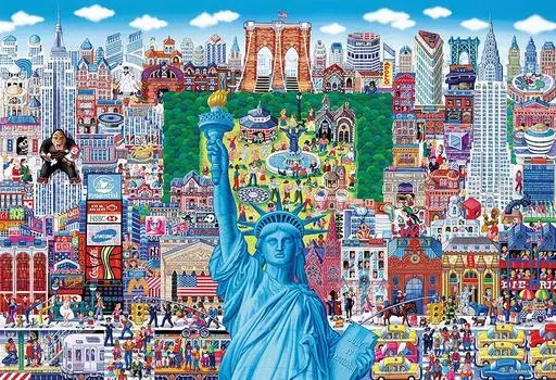 BEVERLY in Beverly 1000 микроэлементов пазл New York Famous Places Collection x 38 светло-голубой [Сделано в Японии] (26 см) М81-623 светло-синий
