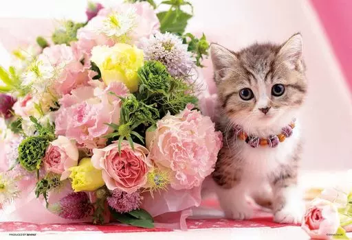 BEVERLY in Beverly 500 Маленький пазл Sweet Flower Cat x [Сделано в Японии] (26 38см) 500С-007