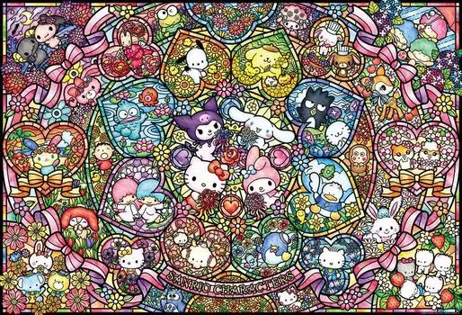 Beverly Пазл Персонажи Sanrio Витраж Сделано из 1000 деталей, (49x72см), Япония, 1000-088