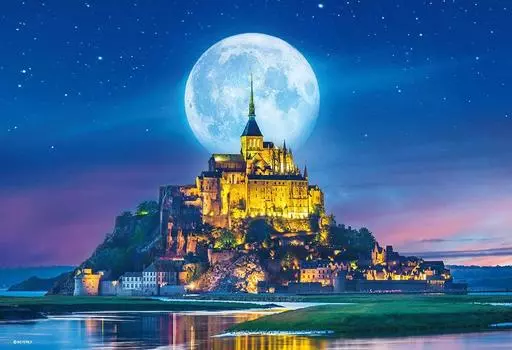 BEVERLY в Beverly 500 Маленький пазл Mont in the Moonlight x 38 [Сделано в Японии] Saint-Michel (26 см) 500С-013