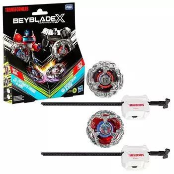 beyblade X transformers collaboration optimus prime 4-60P vs megatron 4-80B multi pack set В комплекте 2 волчка и 2 пусковых установки Battle top toys для детей 8 лет