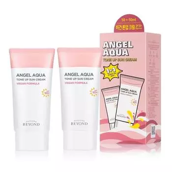 Beyond Angel Aqua Tone Up Солнцезащитный крем 1+1 Специальный набор (вегетарианский)