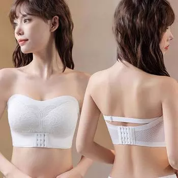 Без бретелек спереди пряжка подъемный трубчатый верх тип сборки бесшовное нижнее белье большого размера женское красивое заднее нескользящее полная чашечка закрывает грудь прикрытие M 34/75 [Recommended 80-50kg BCD] чёрный