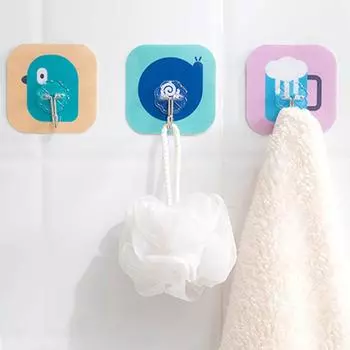 без гвоздей одежда волшебный крючок многофункциональный клейкий крючок мультфильм дом живая паста мультфильм крючок прочный и не оставляющий следов Кухня дом ванная комната Уникальный Random