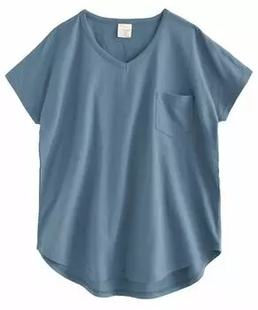 Без кармана для пота Дымчато-голубая [Zooty] Футболка [Футболка с V-образным вырезом] LL-3L
