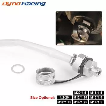 Без магнита. Быстрозакручивающийся клапан слива масла. Герметичность. Нержавеющая сталь. Компактная конструкция. Алюминиевое крепление для сливного шланга. 1-2-20