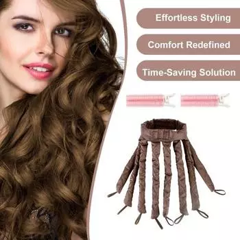 Без нагрева щипцы для завивки волос с регулируемым ремешком для женщин, спящих ночью, восемь когтей, повязка на голову, щипцы для завивки, мягкие бигуди для ленивых девушек, длинные волосы, завивка short-hair синий