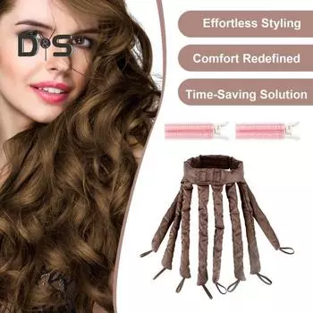 Без нагрева щипцы для завивки волос с регулируемым ремешком для женщин, спящих ночью, восемь когтей, локоны, повязка на голову, щипцы для завивки, мягкие бигуди для ленивых девушек, длинные волосы short-hair синий