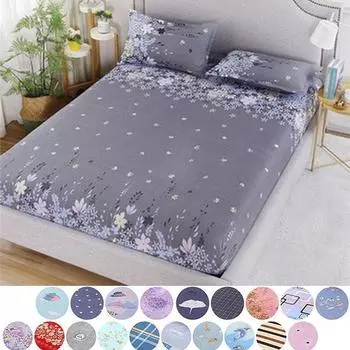 (Без наволочки)Наматрасник с эластичной резинкой по всему периметру, нескользящая пылезащитная простыня 120x200cm