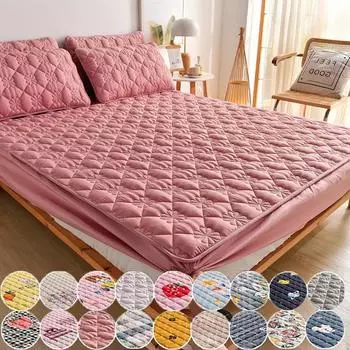 Без наволочки, наматрасник, толстая стеганая простыня, модное постельное белье с принтом, нескользящая простыня Queen King, пылезащитный чехол 90X200cm(No Pillowcase)