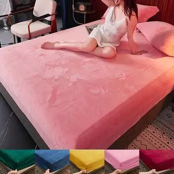 Без наволочки, плюшевая теплая простыня, покрывало, фланелевое утепленное покрывало для кровати, наматрасник, защитные простыни 90x200cm Only Sheet