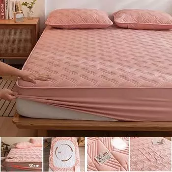 Без наволочки, утолщенная хлопковая простыня, наматрасник, защитный чехол для кровати, покрывало с эластичной резиновой простыней 90x200cm Only Sheet