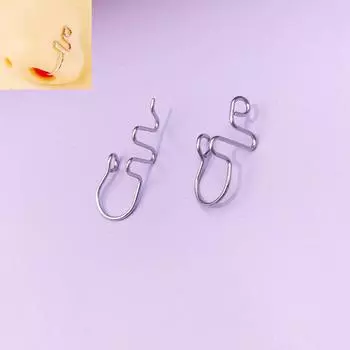 Без отверстий, нерегулярное кольцо в носу, прокол ювелирных изделий, накладной зажим для носа, пряжка для носа, украшение для носа