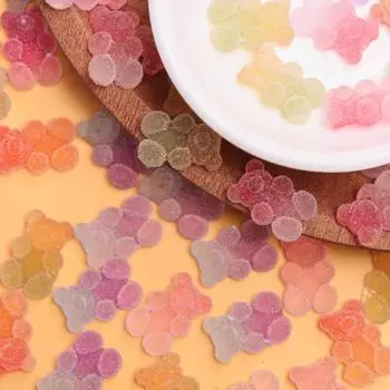 без отверстия, постепенный цвет, DIY ювелирные аксессуары, смоляная нашивка, медведь, жесткая текстура, имитация мультфильма, мягкие бусины, материал, декоративные милые