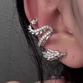 Без пирсинга Дракон Ухо Клипса Для Женщин Мужчин Ювелирные Изделия Аксессуары Для Вечеринок Подарок серебряный