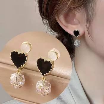 Без пирсинга, клипсы для ушей, циркониевые серьги Love, роскошные новые серьги