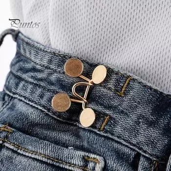 Без пришивания кнопок, регулируемые пряжки на талии, простая установка, многоразовые пуговицы на талии джинсов для брюк, идеальная посадка по талии чёрный