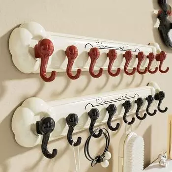 Без пробивки цветок присоска крючок прочный клей вешалка для одежды полотенце держатель пальто чёрный