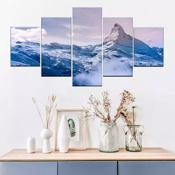 Без рамки 5 шт., горное облако, естественная сцена HD Cuadros, настенное искусство, холст, постеры, картины, домашний декор для гостиной 20x35cm*2 20x45cm*2 20x55cm*1