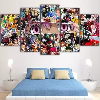 Без рамки, 5 шт., популярные японские персонажи аниме, холст, картина, Звезда красной крови, постеры для гостиной, домашний декор 20x35cm*2 20x45cm*2 20x55cm*1
