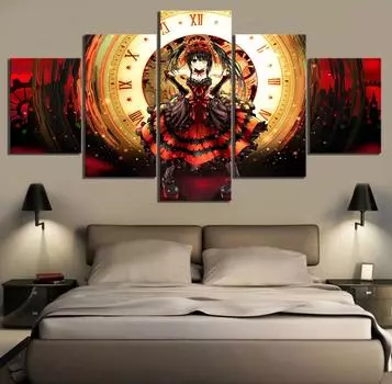 Без рамки 5 шт. Токисаки Куруми ДАТА ЖИВАЯ аниме картины HD принты плакаты настенное искусство холст картины гостиная домашний декор 20x35 20x45 20x55cm