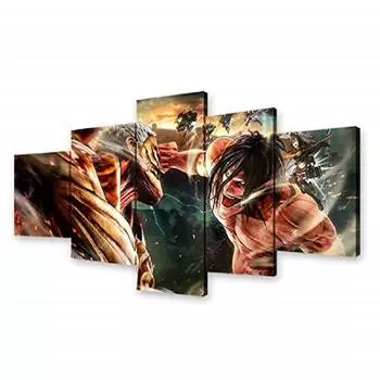 Без рамки аниме Атака Титанов 5 шт. настенные художественные холсты с принтом постеры для гостиной картины живопись домашний декор фотографии 20x35 20x45 20x55cm