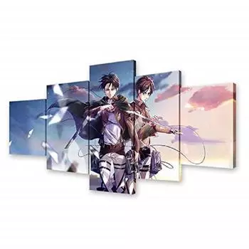 Без рамки Атака Титанов аниме 5 шт. настенное искусство холст печать постеры картины живопись для гостиной домашний декор фотографии 20x35 20x45 20x55cm