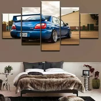 Без рамки синий Sti автомобиль 5 шт. настенное искусство холст печать плакаты картины маслом гостиная домашний декор фотографии 20x35 20x45 20x55cm