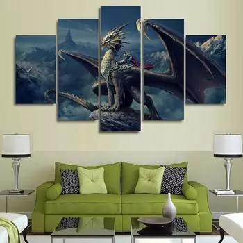 Без рамы HD с принтом игры дракона, картина на холсте, декор для детской комнаты, принт, плакат, картина, холст, настенная художественная живопись 20x35cm*2 20x45cm*2 20x55cm*1