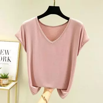 Без рукавов Тонкие Большие Размеры Уличные Повседневные Топы Футболки Летние Новые Однотонные V-образные Вырезы Модные Футболки Винтаж Харадзюку Тренд Женская Одежда XL чёрный