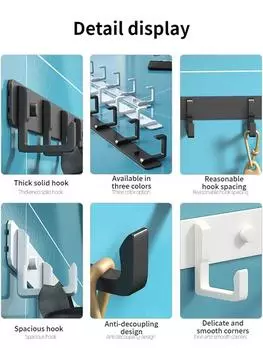 без сверления Дверь за крючком Хранение Настенная вешалка для одежды Крючки для пальто Вешалка для спальни Органайзер для хранения Кухонный крючок