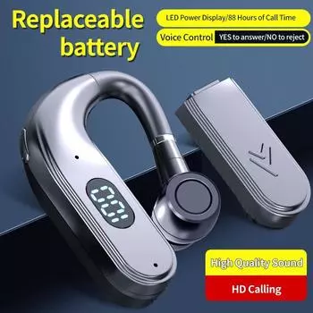 Безболезненные наушники-крючки с длительным режимом ожидания, беспроводные бизнес-наушники со съемной сменной батареей, наушники
