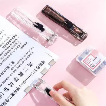 Безбумажные принадлежности Скрепка для документов Школьный переплет Скрепка для бумаги Скрепка Push Clamp Сменные стержни для зажимов black