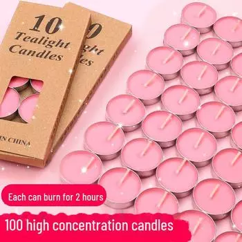 Бездымная чайная свеча с лаковым покрытием для романтических и расслабляющих моментов 1 box (10 pieces) белый