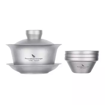 Безграничное путешествие титановая крышка китайский чай полный воды двойной стенки чай нагревается ультра портативный чай походный чай легко включает в себя мешок для хранения чашка чаша,