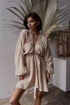 Бежевое муслиновое платье Bohemian Grace