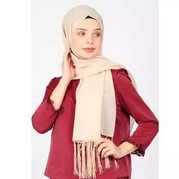 Бежевое серебристое вечернее платье Miray с шалью