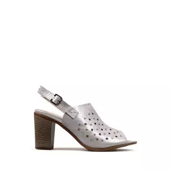 Бежевые атласные женские туфли на каблуке Hammer Jack