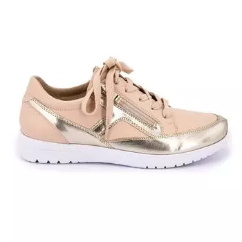 Бежевые двухцветные золотые кроссовки на молнии Женский CAPRICE 38 бежевый