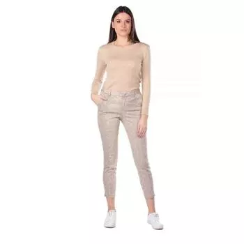 Бежевые джинсы с рисунком для женщин