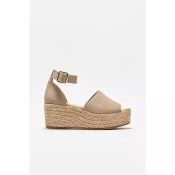 Бежевые кожаные женские босоножки на каблуке