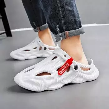 Бежевые спортивные тапочки, домашняя летняя обувь, международные брендовые шлепанцы для мужчин, летние специальные мужские сандалии, обувь для папы, теннис 39 чёрный